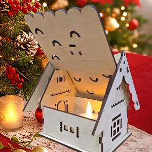 Mézeskalács Házikó,Fából Készült Karácsonyi Mécsestartó Dísz - karácsony - karácsonyi lakásdekoráció - karácsonyi fénydekoráció - Meska.hu