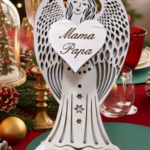 Részletgazdag, Két rétegű Angyalka Dísz.  Egyedi felirattal. - Meska.hu