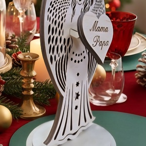 Részletgazdag, Két rétegű Angyalka Dísz.  Egyedi felirattal. - karácsony - karácsonyi lakásdekoráció - karácsonyi lakásdíszek - Meska.hu