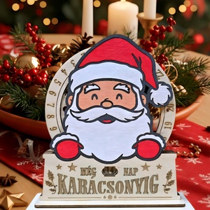Mikulás,Adventi naptár , Karácsony, Adventi díszek, Adventi naptár, Famegmunkálás, MESKA