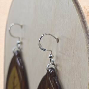 Arany leveles diófa fülbevaló - ékszer - fülbevaló - lógó csepp fülbevaló - Meska.hu