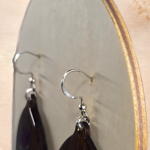 Csillámtulipán � kézzel készült fa fülbevaló - ékszer - fülbevaló - lógó csepp fülbevaló - Meska.hu