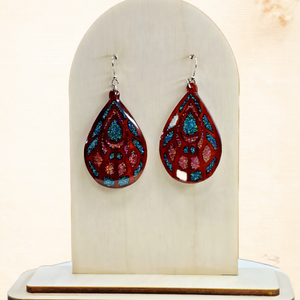 Csillámos Csepp � Rózsafa - ékszer - fülbevaló - lógó csepp fülbevaló - Meska.hu