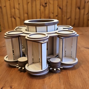 Fa italtartó szett � palacktartó 6 felespohár helyével (kézműves) (nem pohártartó, hanem élmény!) - otthon & életmód - konyhafelszerelés, tálalás - italos kellékek - italtartó - Meska.hu