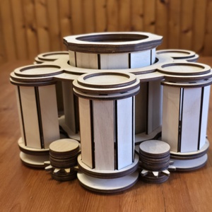 Fa italtartó szett � palacktartó 6 felespohár helyével (kézműves) (nem pohártartó, hanem élmény!) - otthon & életmód - konyhafelszerelés, tálalás - italos kellékek - italtartó - Meska.hu