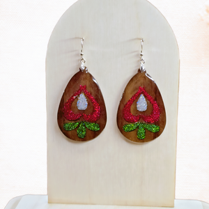 Csillám tulipán  - ékszer - fülbevaló - lógó csepp fülbevaló - Meska.hu