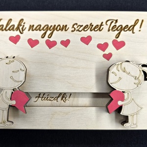 Szívből szeretlek � kézzel készült, lézervágott fa szerelmes ajándék, Otthon & Életmód, Dekoráció, Dísztárgy, Famegmunkálás, MESKA