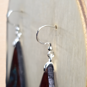 Rózsafa fülbevaló spirálmintával, ezüst akasztóval - ékszer - fülbevaló - lógó csepp fülbevaló - Meska.hu