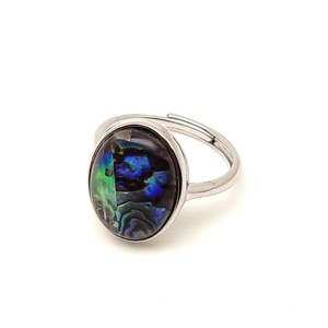 Abalon gyűrű állítható, ovál kagylóhéj 18x14 mm Óceán Fénye - Meska.hu