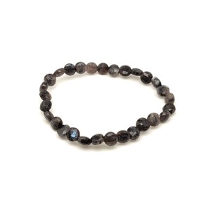 Larvikit fazettált korong karkötő 6x4mm, Ékszer, Karkötő, Ásványkarkötő, , MESKA