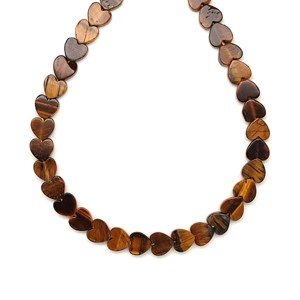 Tigrisszem szív 6 mm, 38 cm � ásványfüzér, ékszer alapanyag - Meska.hu