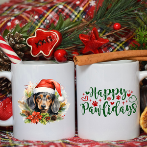 Tacskó karácsonyi bögre - Meska.hu