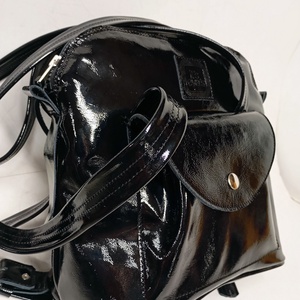 Háti/váll táska fekete lakk - táska & tok - variálható táska - Meska.hu