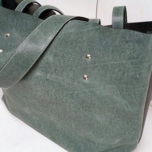 Bevásárló táska zöld/szürke - táska & tok - kézitáska & válltáska - nagy pakolós táska - Meska.hu