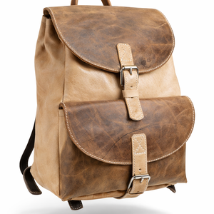 Pici drapp hátizsák egy kis barnával, Táska & Tok, Hátizsák, Hátizsák, Bőrművesség, MESKA