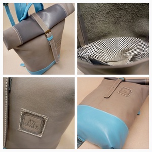 Csini futár hátizsák nem csak futároknak_drapp/kék - játék & sport - sport és kikapcsolódás - kerékpározás - biciklis táska - Meska.hu