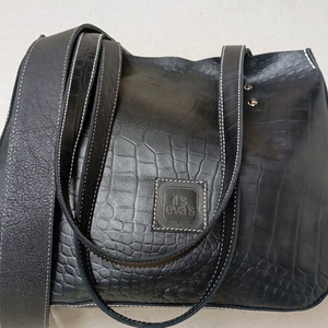 Kisebb mindentbele táska - krokodilfekete, Táska & Tok, Kézitáska & válltáska, Nagy pakolós táska, Bőrművesség, MESKA