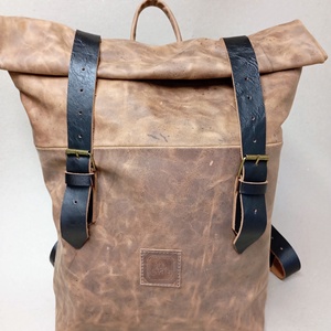 Roll top hátizsák_mogyoróbarna - játék & sport - sport és kikapcsolódás - kerékpározás - biciklis táska - Meska.hu