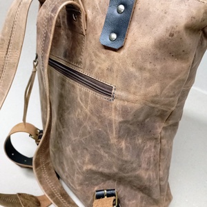 Roll top hátizsák_mogyoróbarna - játék & sport - sport és kikapcsolódás - kerékpározás - biciklis táska - Meska.hu