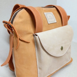 Háti/váll táska_narancs/mogyoró - Meska.hu