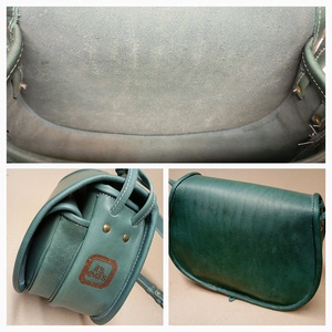 Vadásztáska olajzöld marhabőrből - táska & tok - kézitáska & válltáska - vállon átvethető táska - Meska.hu