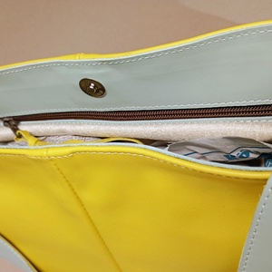 Elegáns válltáska_citromsárga/almazöld - táska & tok - kézitáska & válltáska - nagy pakolós táska - Meska.hu