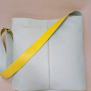 Elegáns válltáska_almazöld/citromsárga - táska & tok - kézitáska & válltáska - nagy pakolós táska - Meska.hu