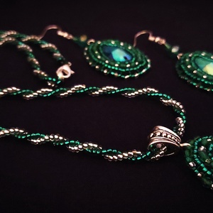 Emerald sparkles - ékszer - ékszerszett - Meska.hu