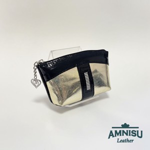 Fekete gyűrt lakk - hologramos arany egy cipzáras egyenes swarovski köves kulcstartó E8007, Táska & Tok, Kulcstartó & Táskadísz, Kulcstartó, , MESKA