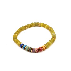 Jáde new Habkő szivár. korong kar. köztessel 6x2mm, Ékszer, Karkötő, Ásványkarkötő, , MESKA