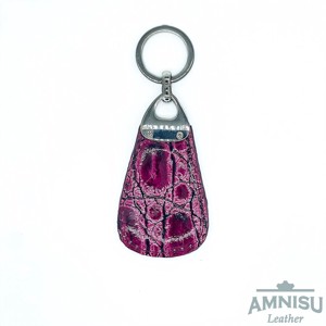 Lila lakk krokkómintás csepp alakú swarovski köves bőr kulcstartó H4025 - táska & tok - kulcstartó & táskadísz - kulcstartó - Meska.hu