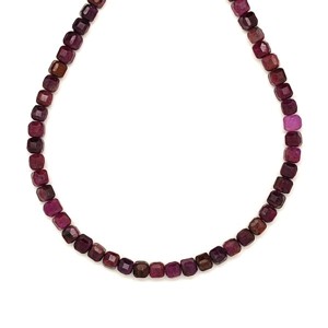 Rubin fazettált kocka AB 3-4mm  ékszerkészítő alapanyag (füzér), Kellékek & szerszámok, Ásvány alapanyag, Ásványfüzér, , MESKA