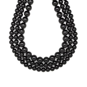 Turmalin fekete golyó A 10mm  ékszerkészítő alapanyag (füzér), Kellékek & szerszámok, Ásvány alapanyag, Ásványfüzér, , MESKA