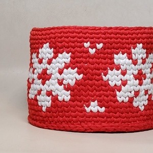 MikulásvirágHópehely tárolókosár - otthon & életmód - tárolás & rendszerezés - tárolókosár - Meska.hu