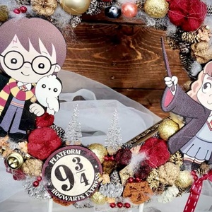 Harry Potter ajtódísz, kopogtató, karácsonyi dekoráció - karácsony - karácsonyi lakásdekoráció - karácsonyi ajtódíszek - Meska.hu