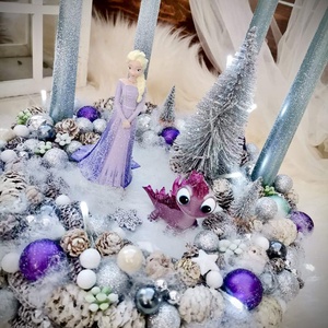 Jégvarázs Elza világító adventi koszorú Elza és tűz szelleme adventi, karácsonyi dekoráció - karácsony - adventi díszek - adventi koszorú - Meska.hu