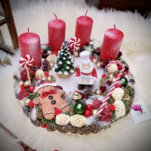 Télapó Mikulás és Mézeskalács adventi koszorú - karácsony - adventi díszek - adventi koszorú - Meska.hu