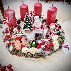 Télapó Mikulás és Mézeskalács adventi koszorú - karácsony - adventi díszek - adventi koszorú - Meska.hu