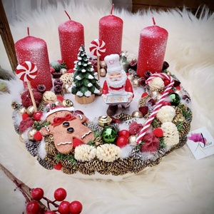 Télapó Mikulás és Mézeskalács adventi koszorú - karácsony - adventi díszek - adventi koszorú - Meska.hu