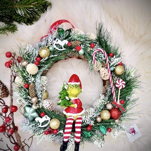 Grincs Grinch ajtódísz kopogtató - karácsony - adventi díszek - adventi ajtódísz - Meska.hu