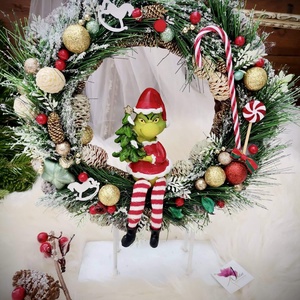 Grincs Grinch ajtódísz kopogtató - karácsony - adventi díszek - adventi ajtódísz - Meska.hu