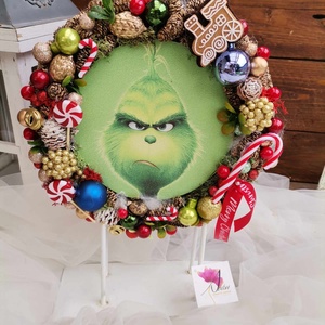 Grincs grinch karácsony karácsonyi ajtódísz, kopogtató - karácsony - karácsonyi lakásdekoráció - karácsonyi ajtódíszek - Meska.hu