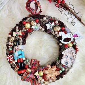 AKCIÓ! Diótörő mézeskalács ajtódísz, karácsonyi kopogtató  - karácsony - karácsonyi lakásdekoráció - karácsonyi ajtódíszek - Meska.hu