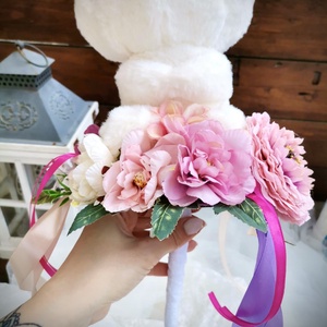 Ballagási csokor cica plüssel, ballagás csokor, óvoda, iskola _cica plüss - otthon & életmód - dekoráció - virágdísz és tartó - csokor & virágdísz - Meska.hu