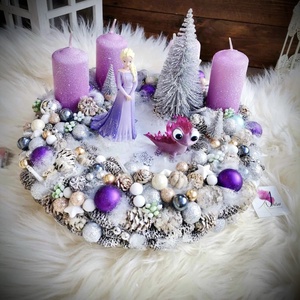 Jégvarázs, Elza adventi koszorú, világító adventi dísz, Karácsony, Adventi díszek, Adventi koszorú, Mindenmás, MESKA