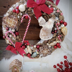  Mézeskalács Télapó  Ajtódísz, kopogtató  - karácsony - karácsonyi lakásdekoráció - karácsonyi ajtódíszek - Meska.hu