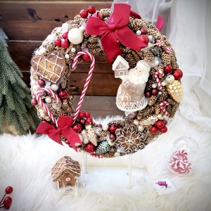  Mézeskalács Télapó  Ajtódísz, kopogtató  - karácsony - karácsonyi lakásdekoráció - karácsonyi ajtódíszek - Meska.hu