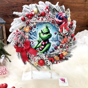 Grinch Grincs karácsonya Ajtódísz kopogtató - Meska.hu