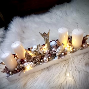 Világító angyal adventi koszorú  - Meska.hu