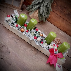 Fenyő és mézeskalács adventi koszorú  - karácsony - adventi díszek - adventi koszorú - Meska.hu